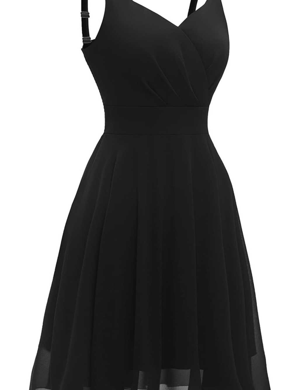 Dressever Summer Cocktail Dress V-Neck Adjustable Spaghetti Strap Chiffon XL